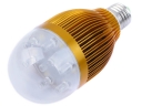 E27 7W High Power Warm White COB LED Light Bulb - Golden